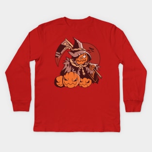 Halloween scarecrow Kids Long Sleeve T-Shirt